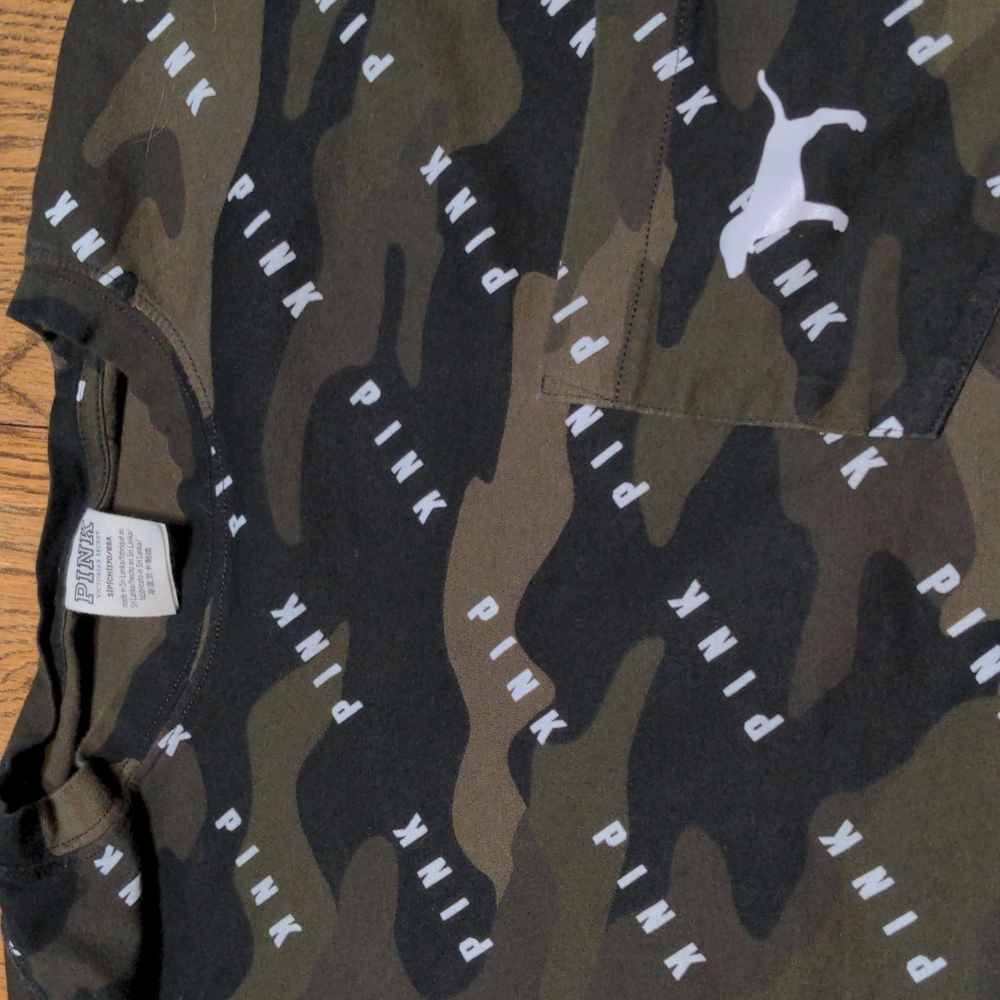 PINK camo Adult S long sleeve shirt